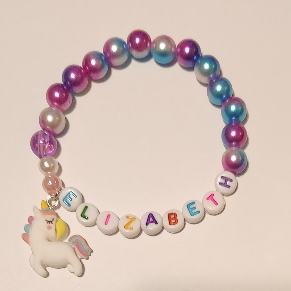 Personalized name beaded bracelet